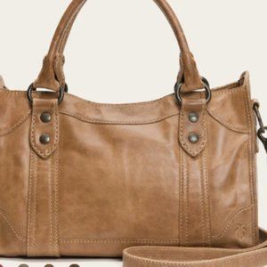 FRYE MELISSA SATCHEL, DARK BROWN
